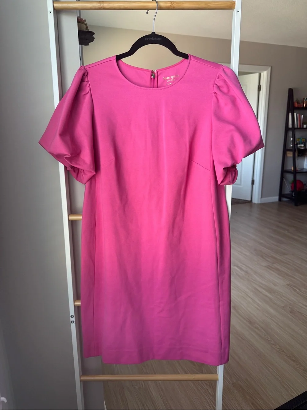 kate spade Hot Pink Puff-Sleeve Mini Dress